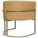 Poltrona Decorativa Luna Para Sala de Estar Escritório Recepção Suede Mostarda Base de Ferro Champagne
