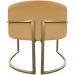 Poltrona Decorativa Luna Para Sala de Estar Escritório Recepção Suede Mostarda Base de Ferro Champagne