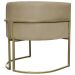 Poltrona Decorativa Luna Para Sala de Estar Escritório Recepção Suede Nude Base de Ferro Champagne