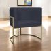 Poltrona Decorativa Luna Para Sala de Estar Escritório Recepção Suede Preto Base de Ferro Champagne