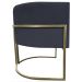 Poltrona Decorativa Luna Para Sala de Estar Escritório Recepção Suede Preto Base de Ferro Champagne
