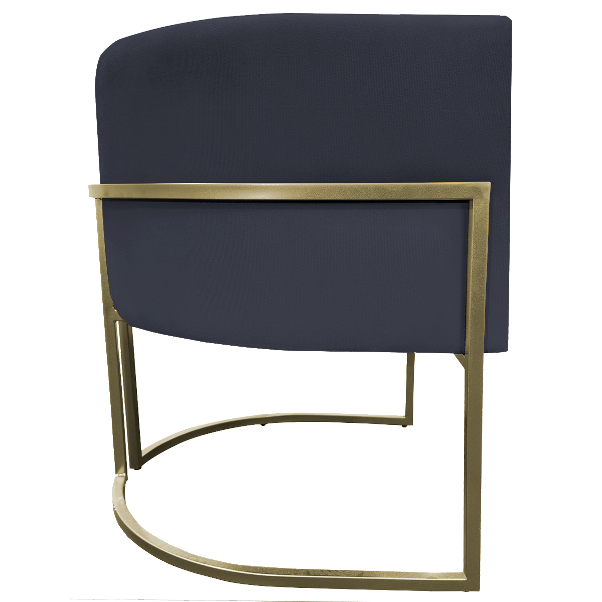 Poltrona Decorativa Luna Para Sala de Estar Escritório Recepção Suede Preto Base de Ferro Champagne