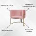 Poltrona Decorativa Luna Para Sala de Estar Escritório Recepção Suede Rose Base de Ferro Champagne