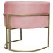 Poltrona Decorativa Luna Para Sala de Estar Escritório Recepção Suede Rose Base de Ferro Champagne