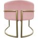Poltrona Decorativa Luna Para Sala de Estar Escritório Recepção Suede Rose Base de Ferro Champagne