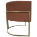 Poltrona Decorativa Luna Para Sala de Estar Escritório Recepção Suede Terracota Base de Ferro Champagne