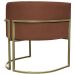 Poltrona Decorativa Luna Para Sala de Estar Escritório Recepção Suede Terracota Base de Ferro Champagne