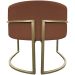 Poltrona Decorativa Luna Para Sala de Estar Escritório Recepção Suede Terracota Base de Ferro Champagne