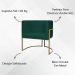 Poltrona Decorativa Luna Para Sala de Estar Escritório Recepção Suede Verde Base de Ferro Champagne