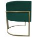 Poltrona Decorativa Luna Para Sala de Estar Escritório Recepção Suede Verde Base de Ferro Champagne