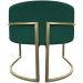 Poltrona Decorativa Luna Para Sala de Estar Escritório Recepção Suede Verde Base de Ferro Champagne