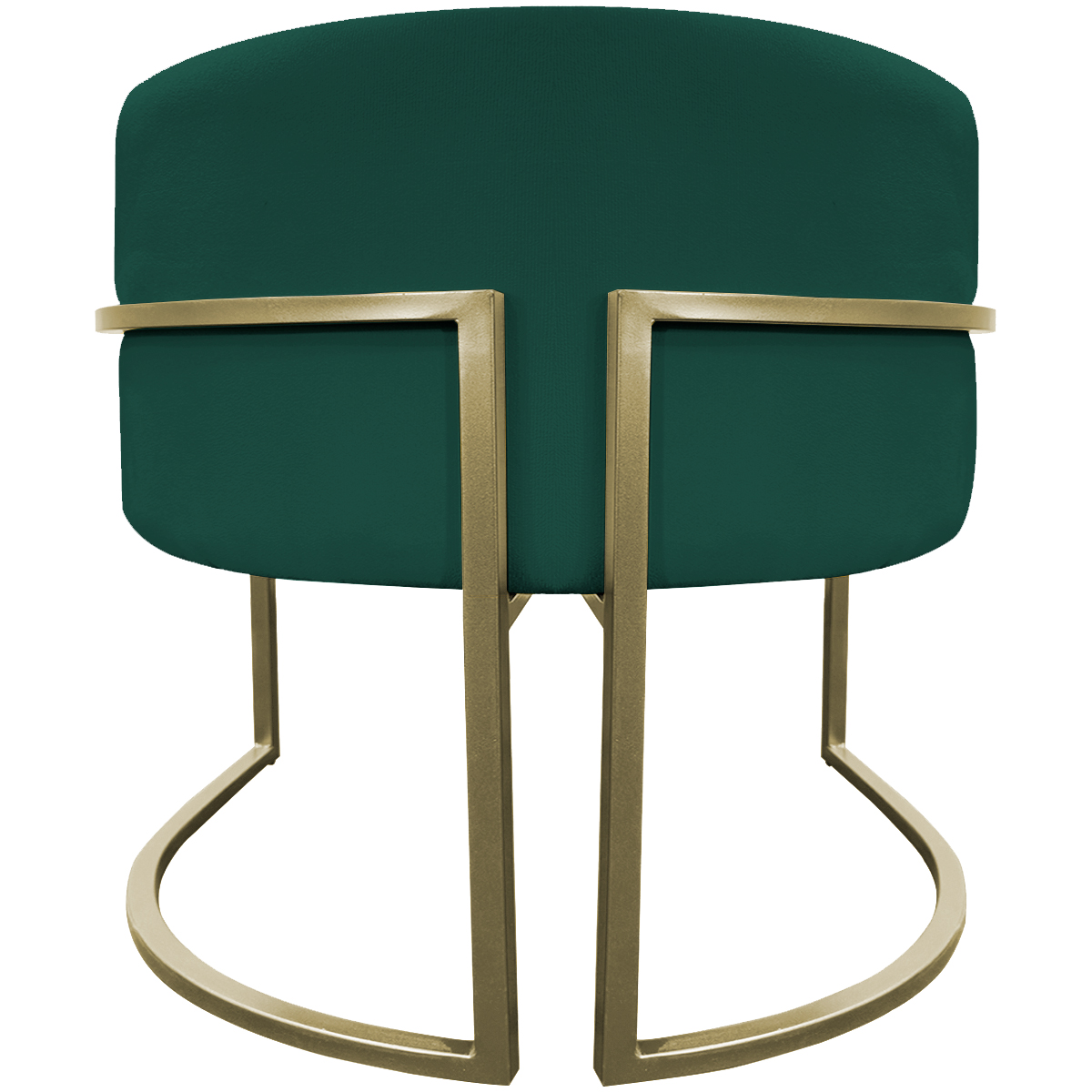 Poltrona Decorativa Luna Para Sala de Estar Escritório Recepção Suede Verde Base de Ferro Champagne