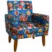 Poltrona Decorativa Nina Infantil Para Quarto Infantil Suede Estampa Cachorros Pé Castanho