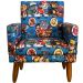 Poltrona Decorativa Nina Infantil Para Quarto Infantil Suede Estampa Cachorros Pé Castanho
