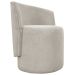 Poltrona Decorativa Orgânica Para Sala Recepção Aura Boucle Luxo Premium Bege