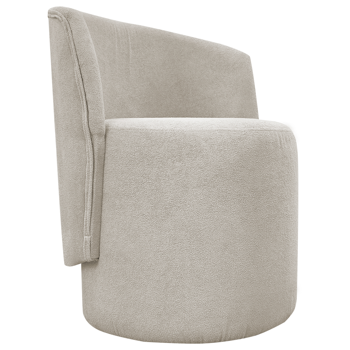 Poltrona Decorativa Orgânica Para Sala Recepção Aura Boucle Luxo Premium Bege