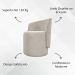 Poltrona Decorativa Orgânica Para Sala Recepção Aura Boucle Luxo Premium Bege