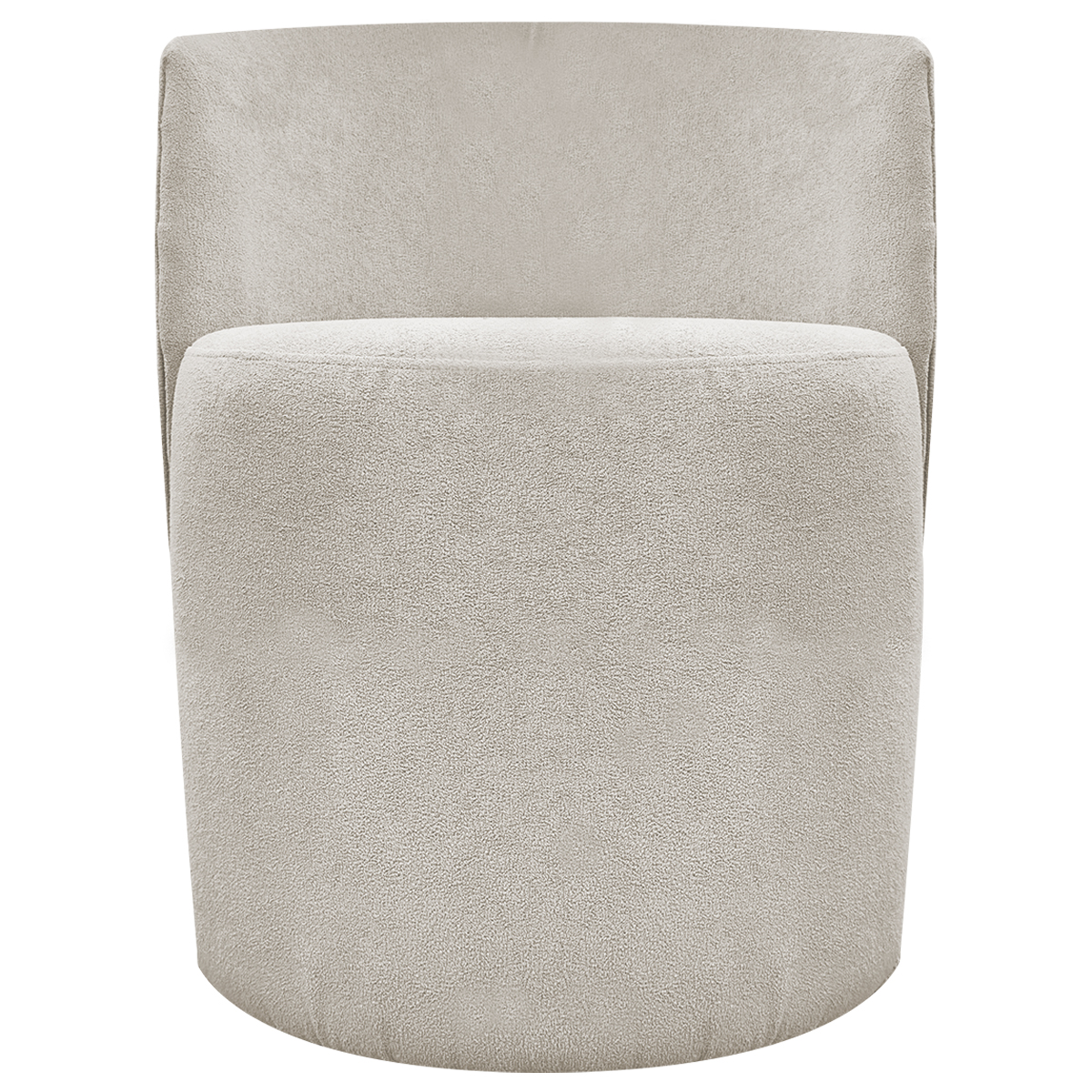 Poltrona Decorativa Orgânica Para Sala Recepção Aura Boucle Luxo Premium Bege
