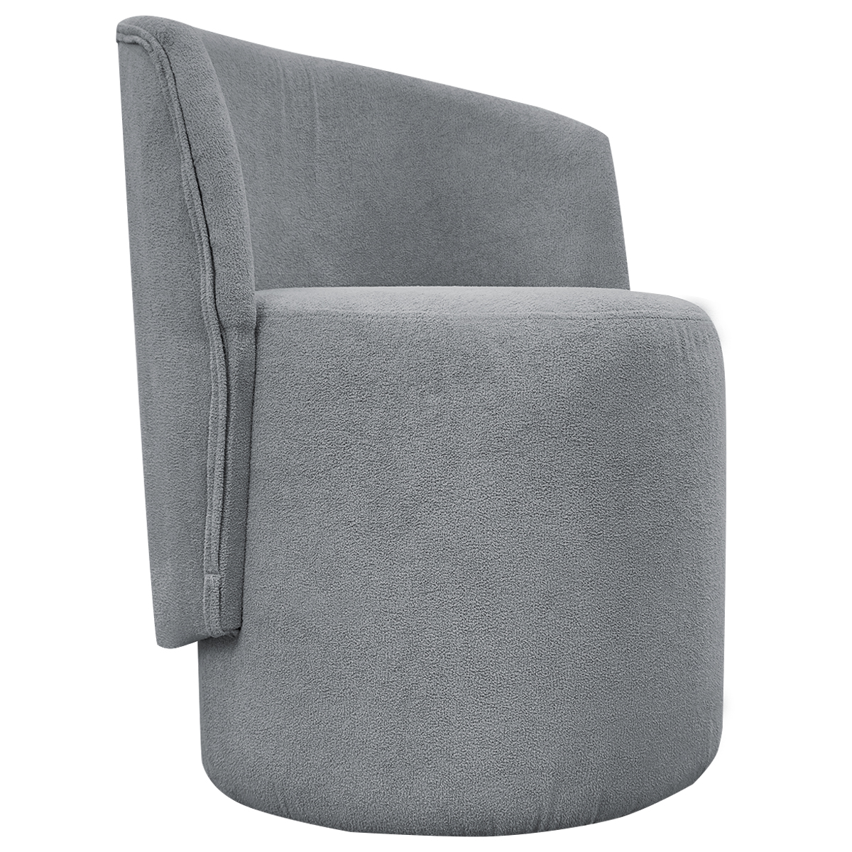 Poltrona Decorativa Orgânica Para Sala Recepção Aura Boucle Luxo Premium Cinza
