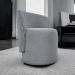 Poltrona Decorativa Orgânica Para Sala Recepção Aura Boucle Luxo Premium Cinza