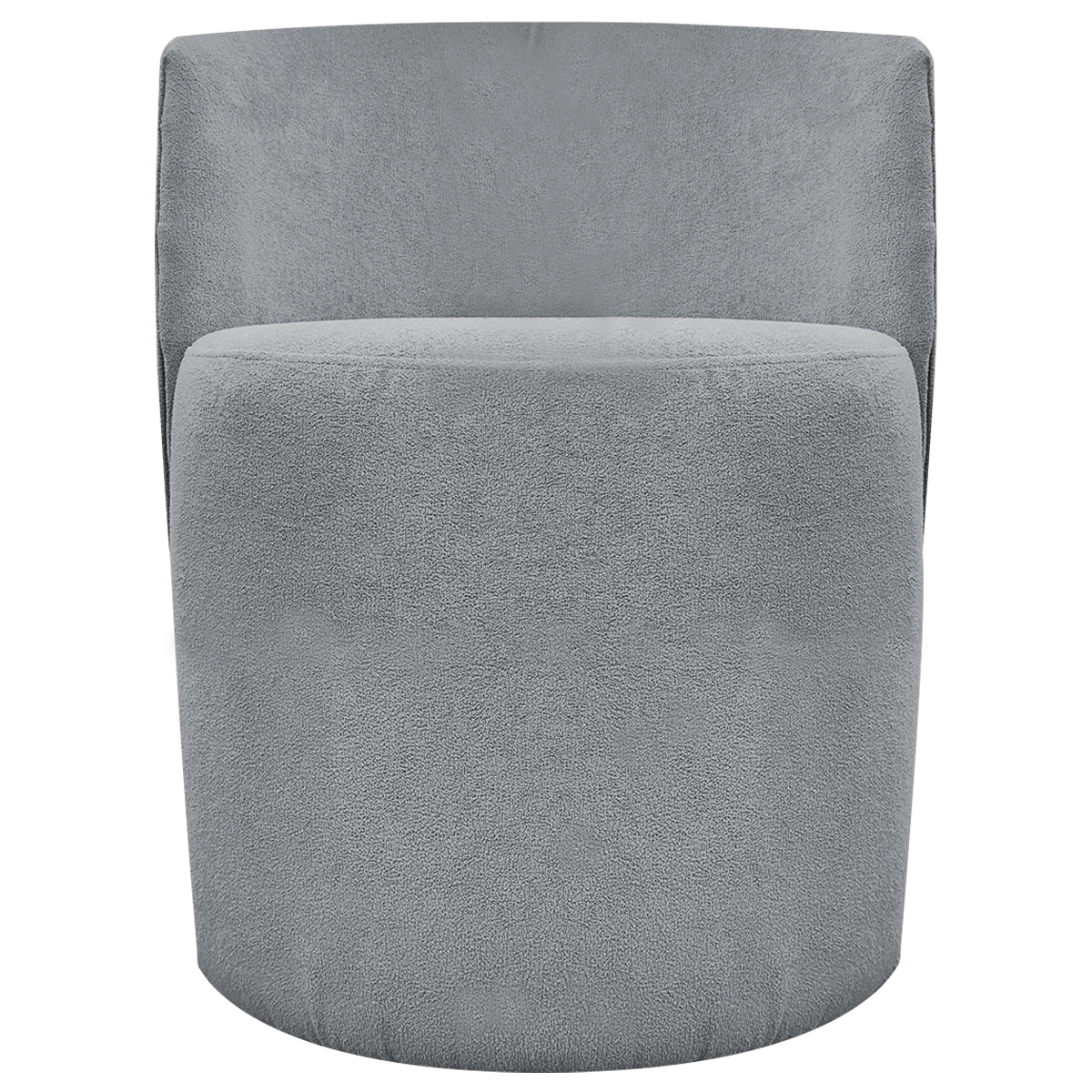 Poltrona Decorativa Orgânica Para Sala Recepção Aura Boucle Luxo Premium Cinza