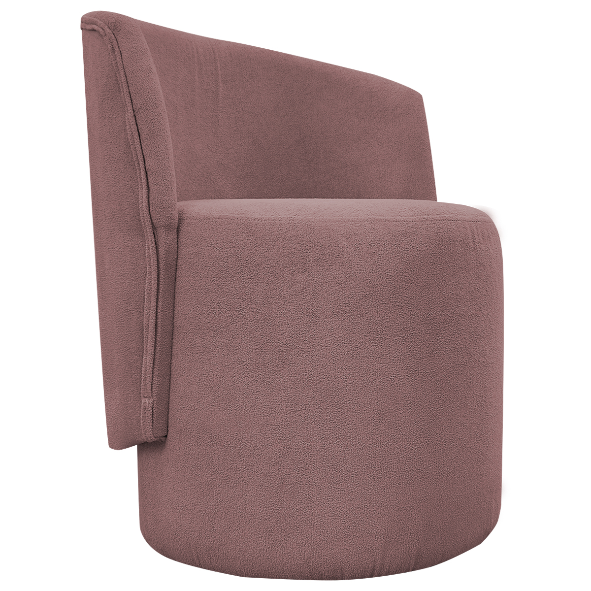 Poltrona Decorativa Orgânica Para Sala Recepção Aura Boucle Luxo Premium Rosê
