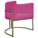 Poltrona Decorativa Para Sala Luna Reforçada Escritório Consultório Recepção Corino Pink Base de Ferro Champagne