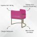 Poltrona Decorativa Para Sala Luna Reforçada Escritório Consultório Recepção Corino Pink Base de Ferro Champagne