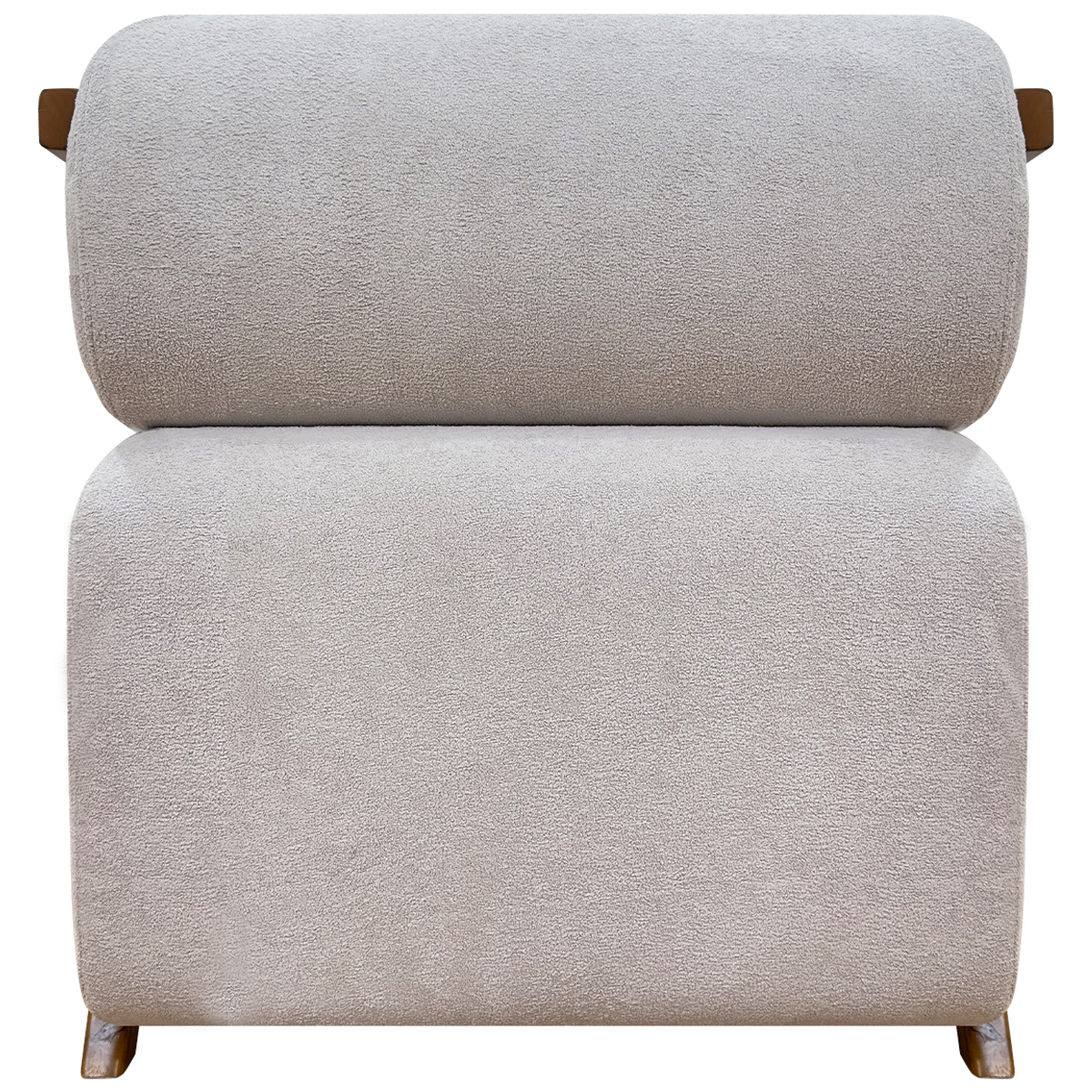 Poltrona Decorativa Para Sala Recepção Confortável Em Madeira Maciça Chloe Bouclé Premium Bege