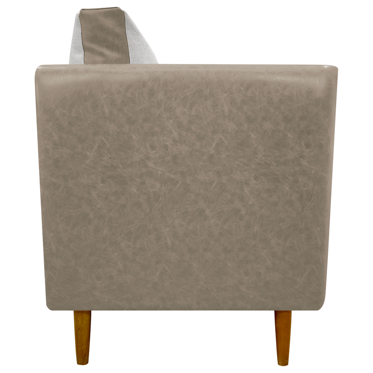 Poltrona Decorativa Para Sala Recepção Consultório Aviv Corino Caramelo e Linho Bege