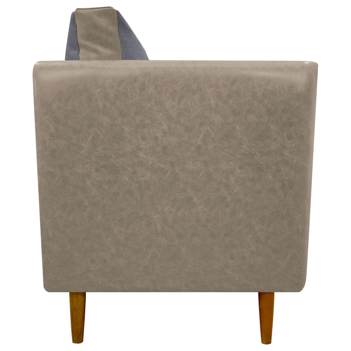 Poltrona Decorativa Para Sala Recepção Consultório Aviv Corino Caramelo e Linho Cinza