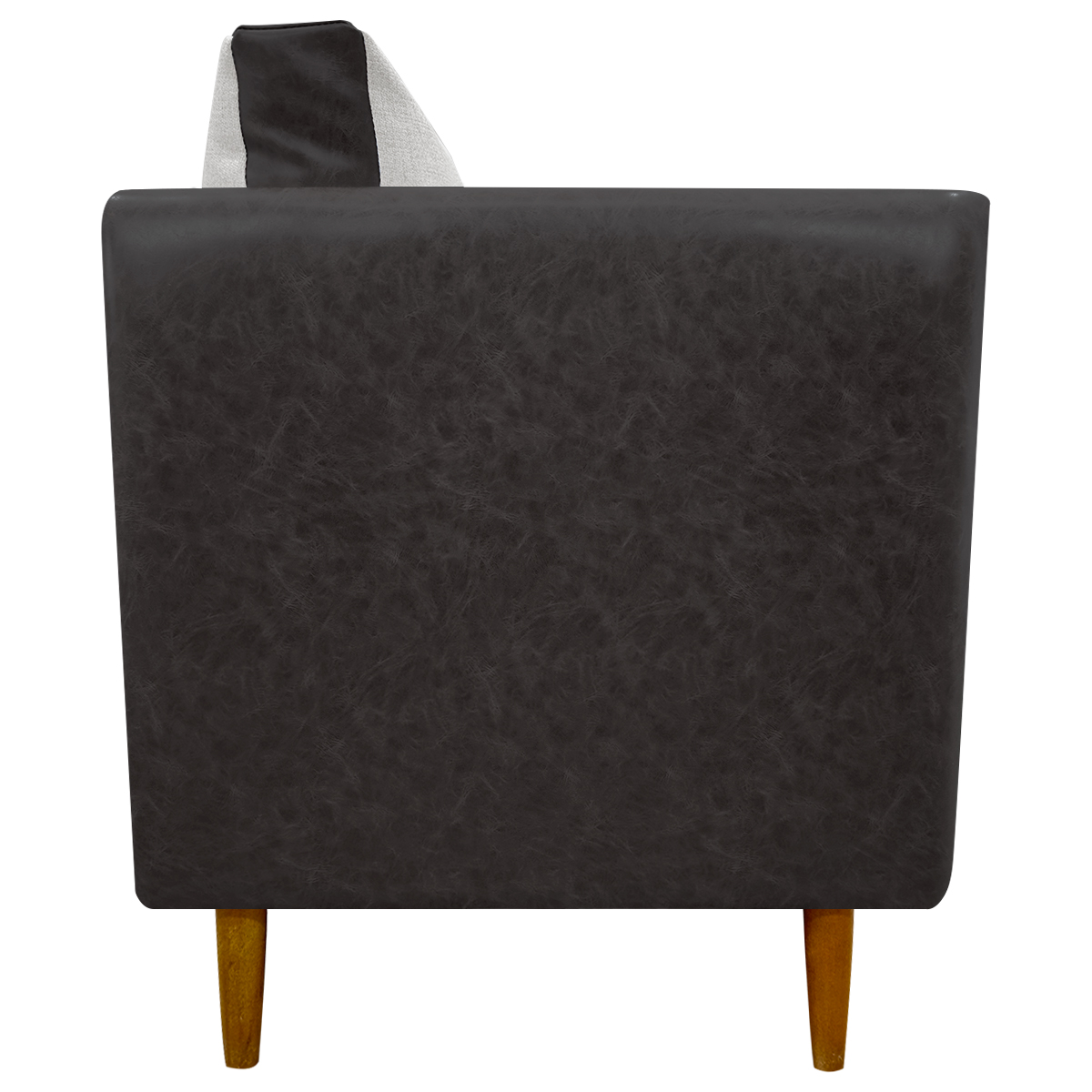 Poltrona Decorativa Para Sala Recepção Consultório Aviv Corino Marrom e Linho Bege