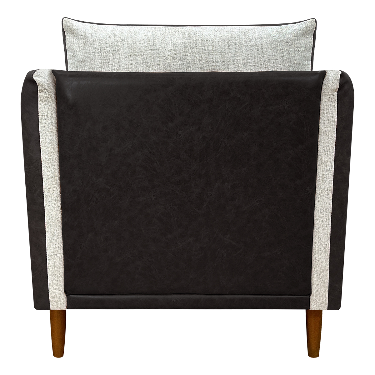 Poltrona Decorativa Para Sala Recepção Consultório Aviv Corino Marrom e Linho Bege
