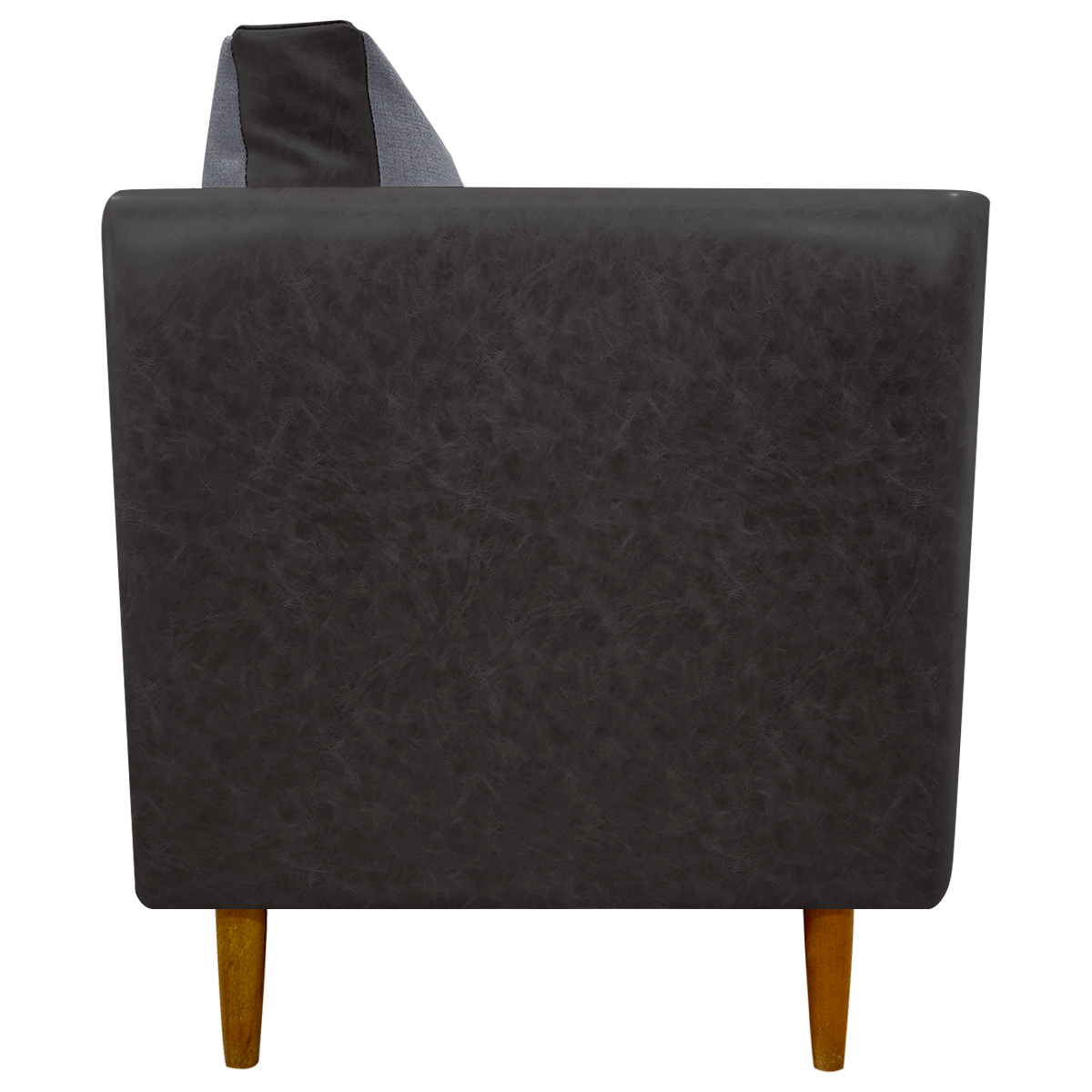 Poltrona Decorativa Para Sala Recepção Consultório Aviv Corino Marrom e Linho Cinza