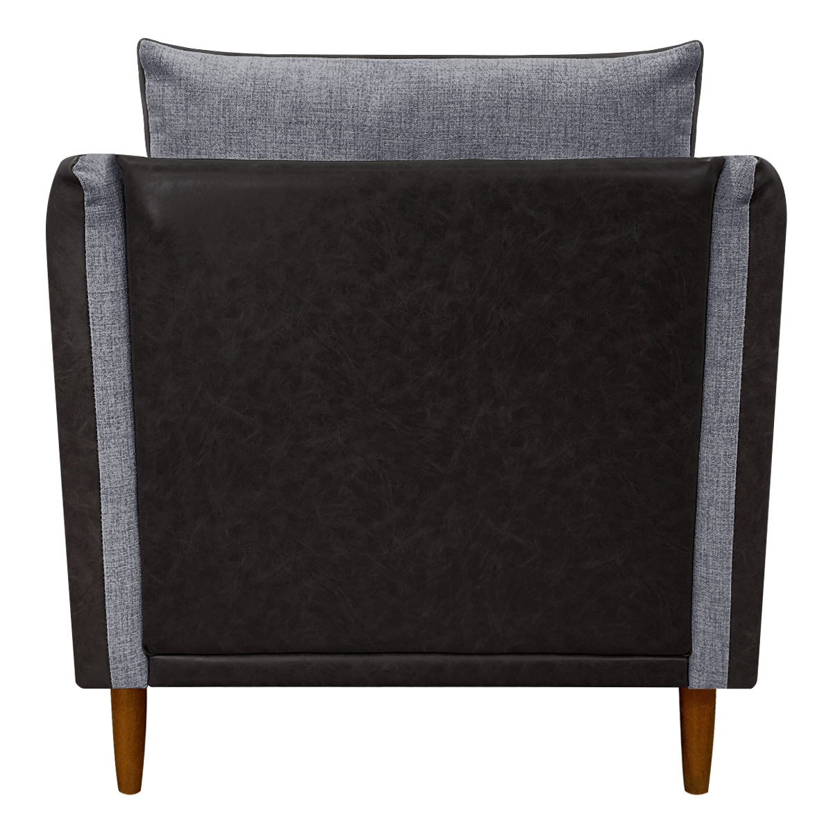 Poltrona Decorativa Para Sala Recepção Consultório Aviv Corino Marrom e Linho Cinza