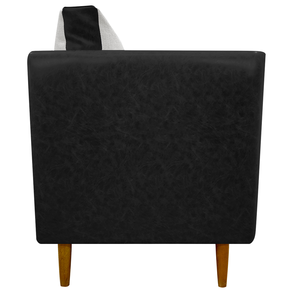 Poltrona Decorativa Para Sala Recepção Consultório Aviv Corino Preto e Linho Bege