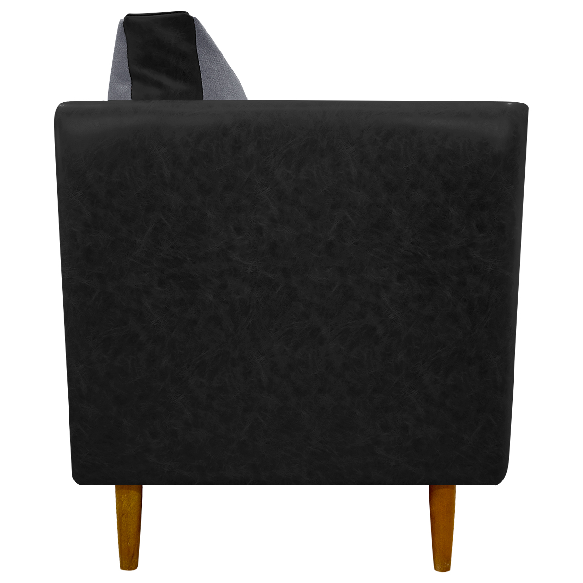 Poltrona Decorativa Para Sala Recepção Consultório Aviv Corino Preto e Linho Cinza