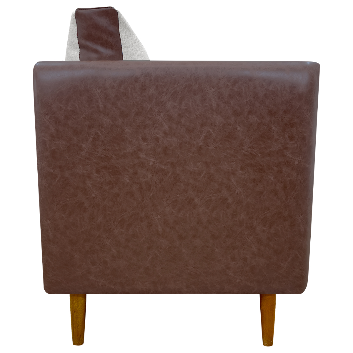 Poltrona Decorativa Para Sala Recepção Consultório Aviv Corino Terracota e Linho Bege
