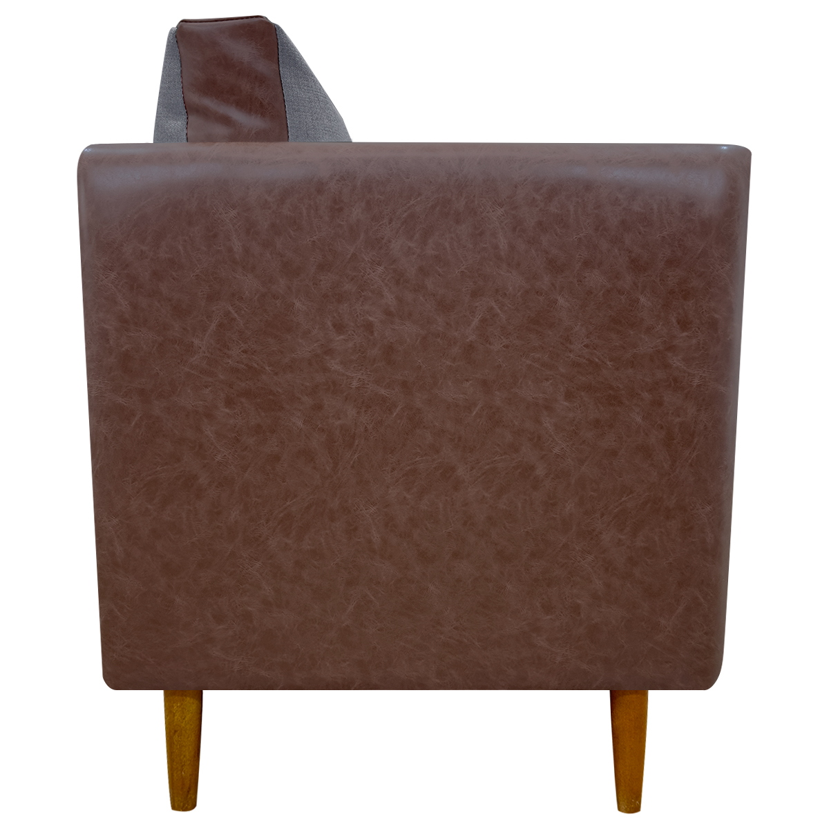 Poltrona Decorativa Para Sala Recepção Consultório Aviv Corino Terracota e Linho Cinza