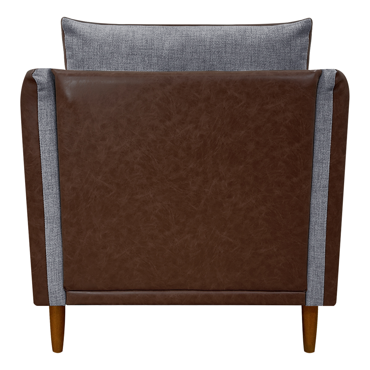 Poltrona Decorativa Para Sala Recepção Consultório Aviv Corino Terracota e Linho Cinza