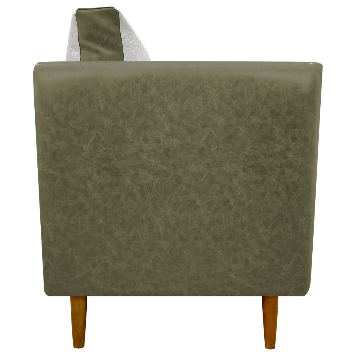 Poltrona Decorativa Para Sala Recepção Consultório Aviv Corino Verde e Linho Bege