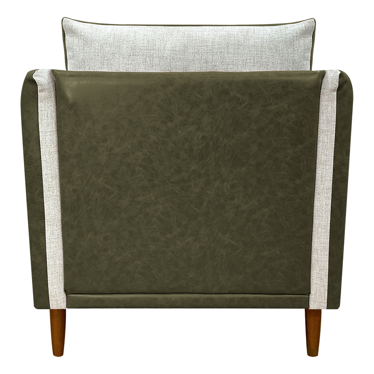 Poltrona Decorativa Para Sala Recepção Consultório Aviv Corino Verde e Linho Bege