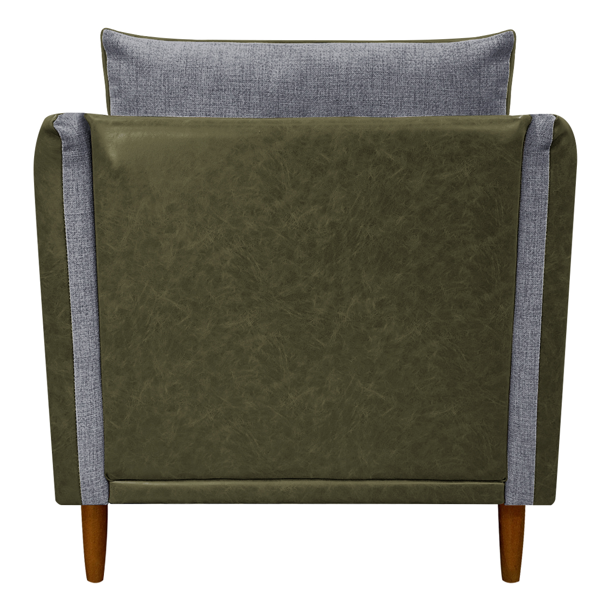 Poltrona Decorativa Para Sala Recepção Consultório Aviv Corino Verde e Linho Cinza