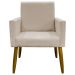 Poltrona Decorativa Para Sala Recepção Consultório Escritório Mari Suede Bege