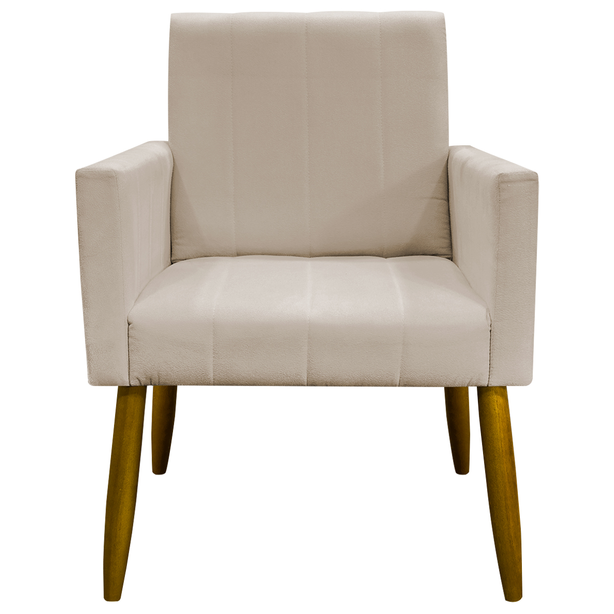 Poltrona Decorativa Para Sala Recepção Consultório Escritório Mari Suede Bege