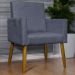 Poltrona Decorativa Para Sala Recepção Consultório Escritório Mari Suede Cinza