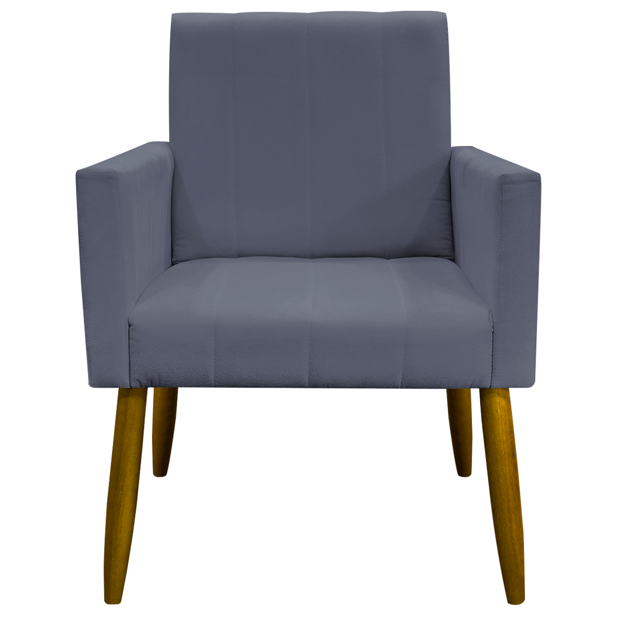 Poltrona Decorativa Para Sala Recepção Consultório Escritório Mari Suede Cinza