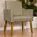 Poltrona Decorativa Para Sala Recepção Consultório Escritório Mari Suede Nude