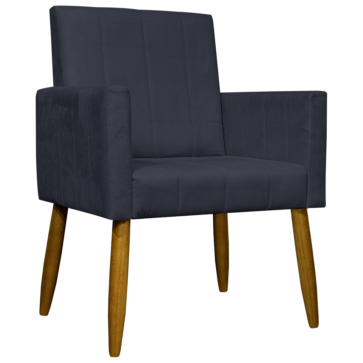 Poltrona Decorativa Para Sala Recepção Consultório Escritório Mari Suede Preto