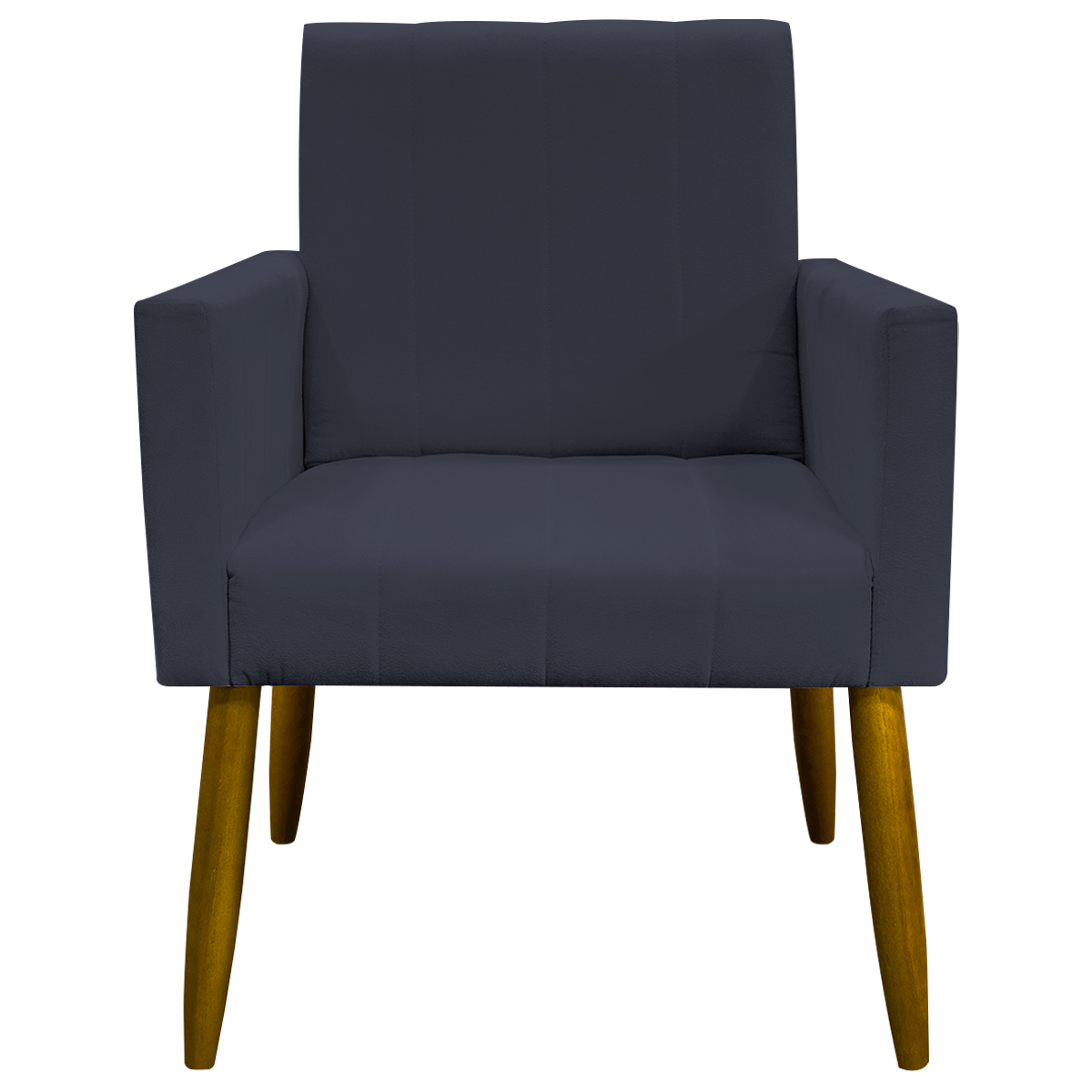 Poltrona Decorativa Para Sala Recepção Consultório Escritório Mari Suede Preto